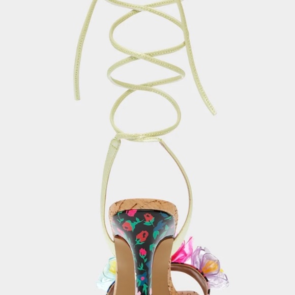 Betsey Johnson Delany Green Multi Lace-up Heels - Picture 4 of 4